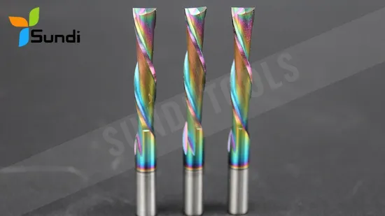 Chinese Manufacturer CNC Solid Carbide Coated Router Bits 2 Flutes Milling Cutter for Woodworking